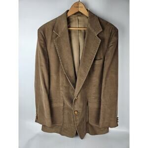 Vintage Haggar Mens 42L Brown Corduroy Blazer Style Jacket